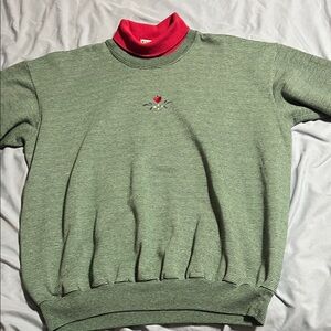 Gopher Sport Women's Festive Red and Green Turtleneck Sweater